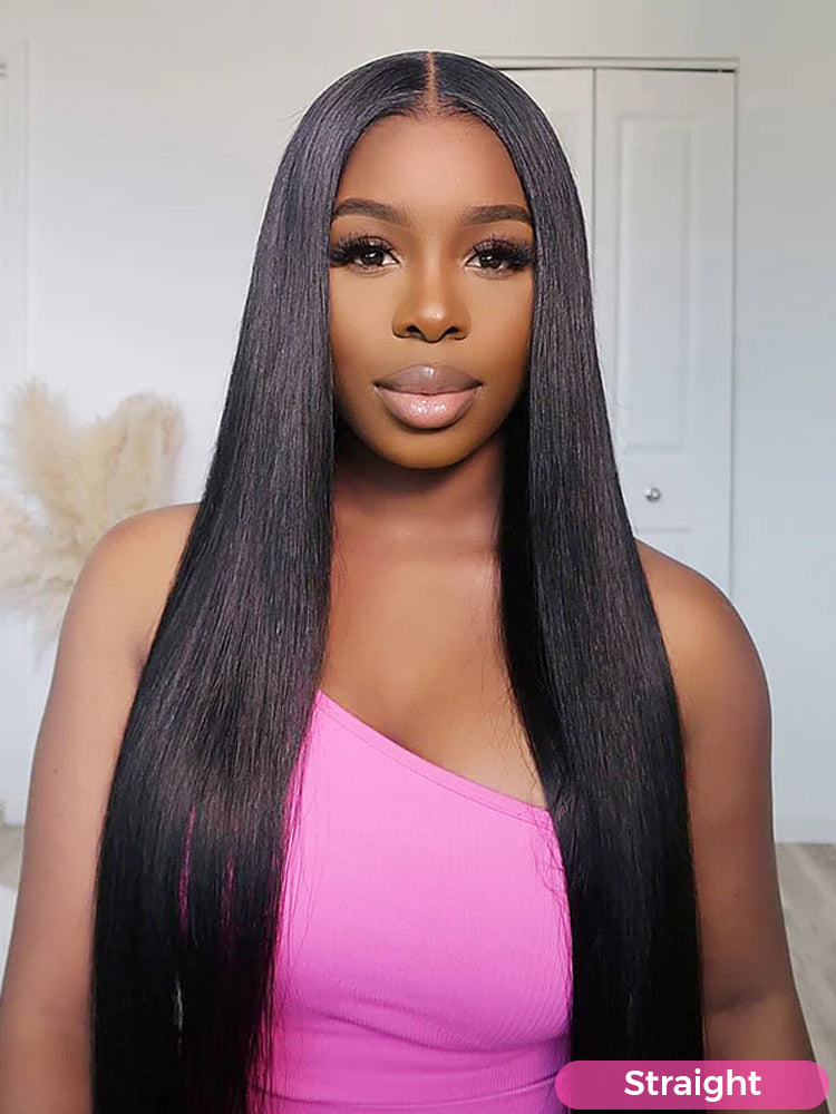 CurlyMe Pre Bleached 13x4 Pre Cut HD Lace Wear Go Glueless Wig Human Hair Wigs