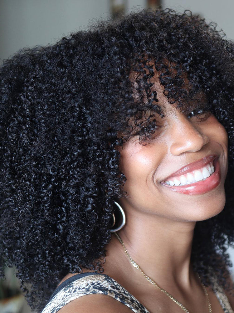 CurlyMe 3 In 1 Half Wig Afro Kinky Curly Glueless Install Half Wig With Drawstring Beginner Friendly