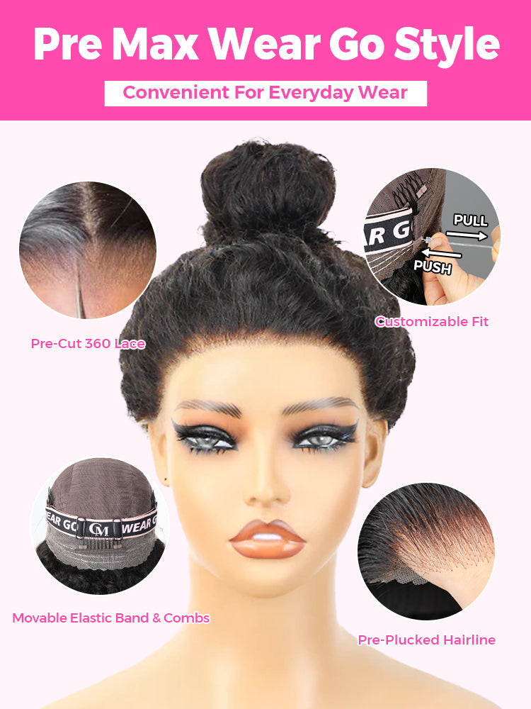 CurlyMe 360 Lace Wear Go Highlight Water Wave Hair Glueless Wigs Pre-Plucked Lace Front Wig