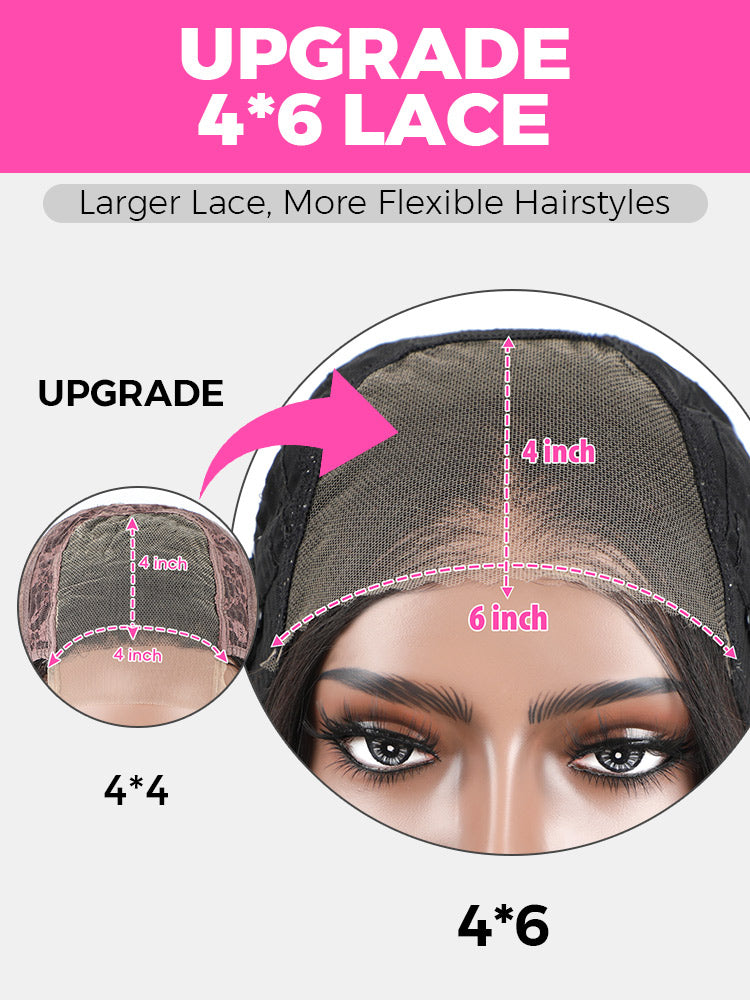 CurlyMe Pre-Plucked Wear Go Glueless Reddish Brown Water Wave Hair Pre-cut Lace