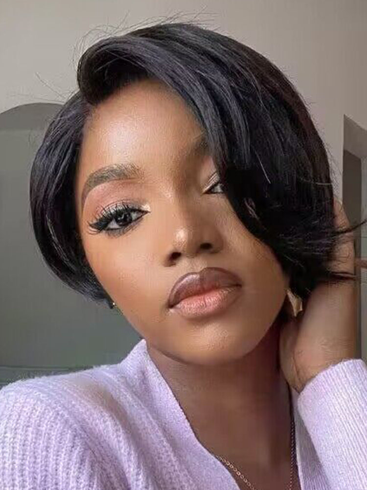 CurlyMe Summer Hairstyle Short Pixie Cut Wig Human Hair Lace Wigs