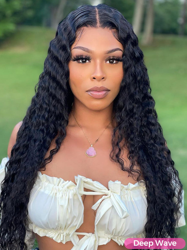 CurlyMe Pre Bleached 13x4 Pre Cut HD Lace Wear Go Glueless Wig Human Hair Wigs