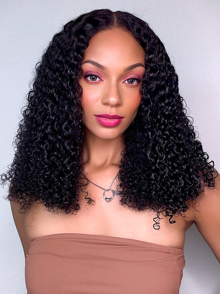 CurlyMe Pre Cut 13x4 HD Lace Kinky Curly Wear Go Glueless Wig Human Hair Wigs