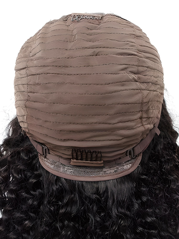 CurlyMe Kinky Curly No Lace Wigs Full Machine Made Wigs With Bangs Affordable Hair