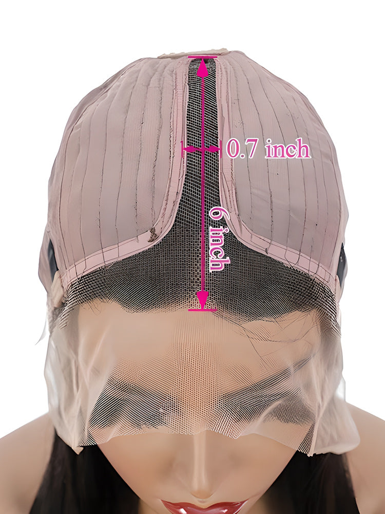 CurlyMe Straight Hair Natural Black T part Lace Front Wigs Human Hair with Natural Hairline