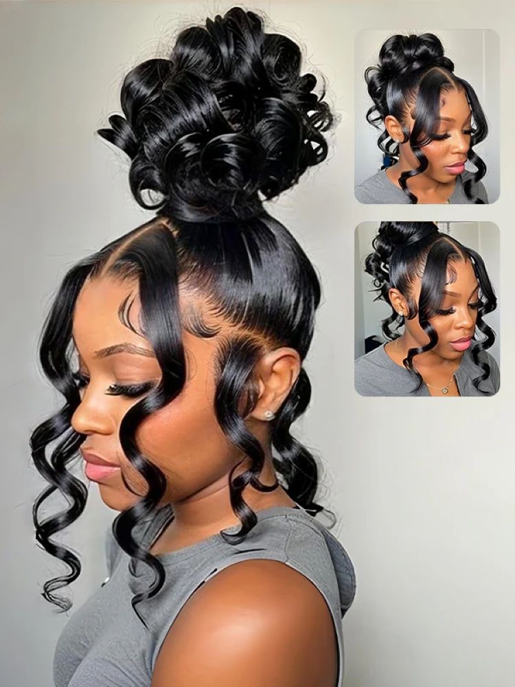 CurlyMe 360 Fit Pre-Cut Lace Wear Go Pre-Bleached Loose Deep Wave Human Hair Pre-Plucked Wig