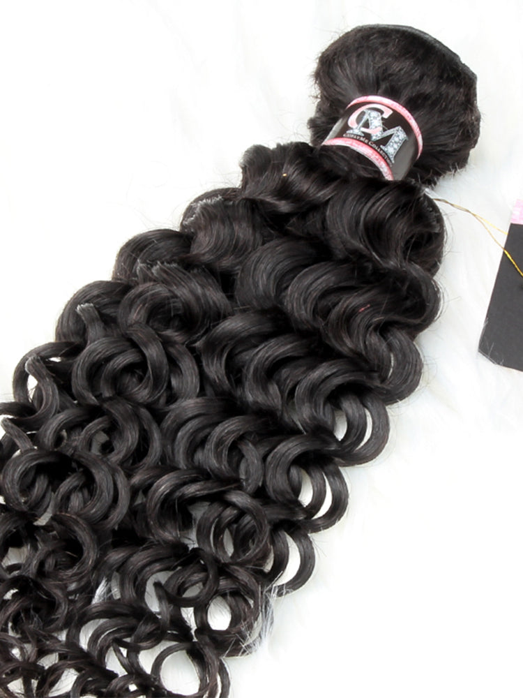 Natural Black Color Water Wave Hair Bundles 1/3/4Pcs