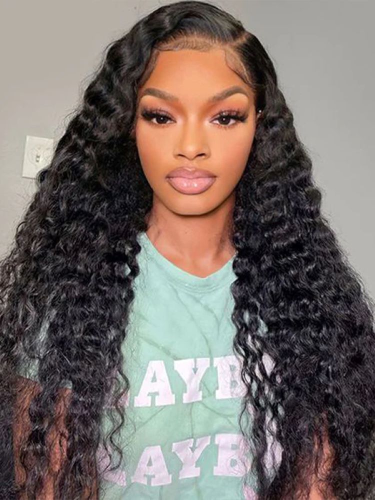 CurlyMe 360 Fit Pre-Cut Lace Wear Go Pre-Bleached Loose Deep Wave Human Hair Pre-Plucked Wig