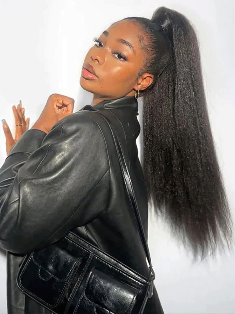 CurlyMe 360 Fit Wig Pre-Bleached Kinky Straight Human Hair Pre-Cut 360 Lace Wear Go Glueless Wig Pre-Plucked