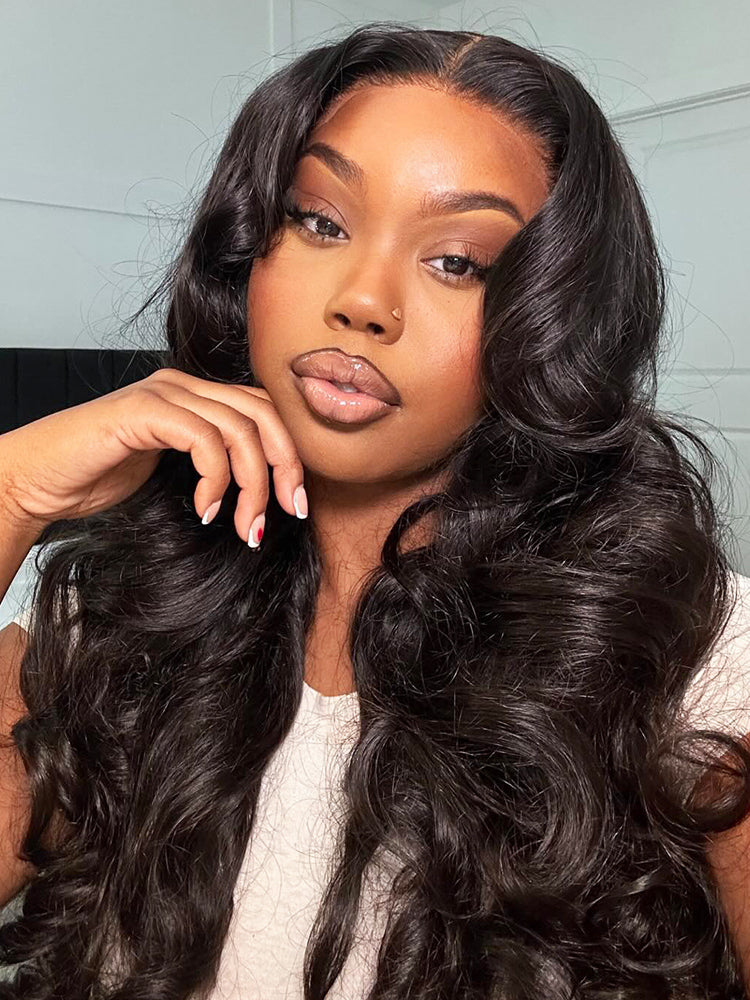 CurlyMe 360 Fit Pre-Cut Lace Wear Go Pre-Bleached Body Wave Human Hair Pre-Plucked Wig