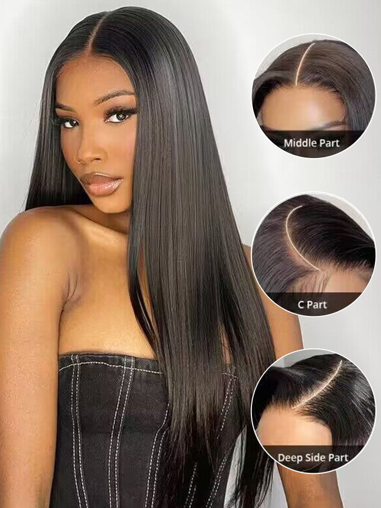 CurlyMe Pre Cut 13x4 HD Lace Straight Hair Wear Go Glueless Wig Human Hair Wigs