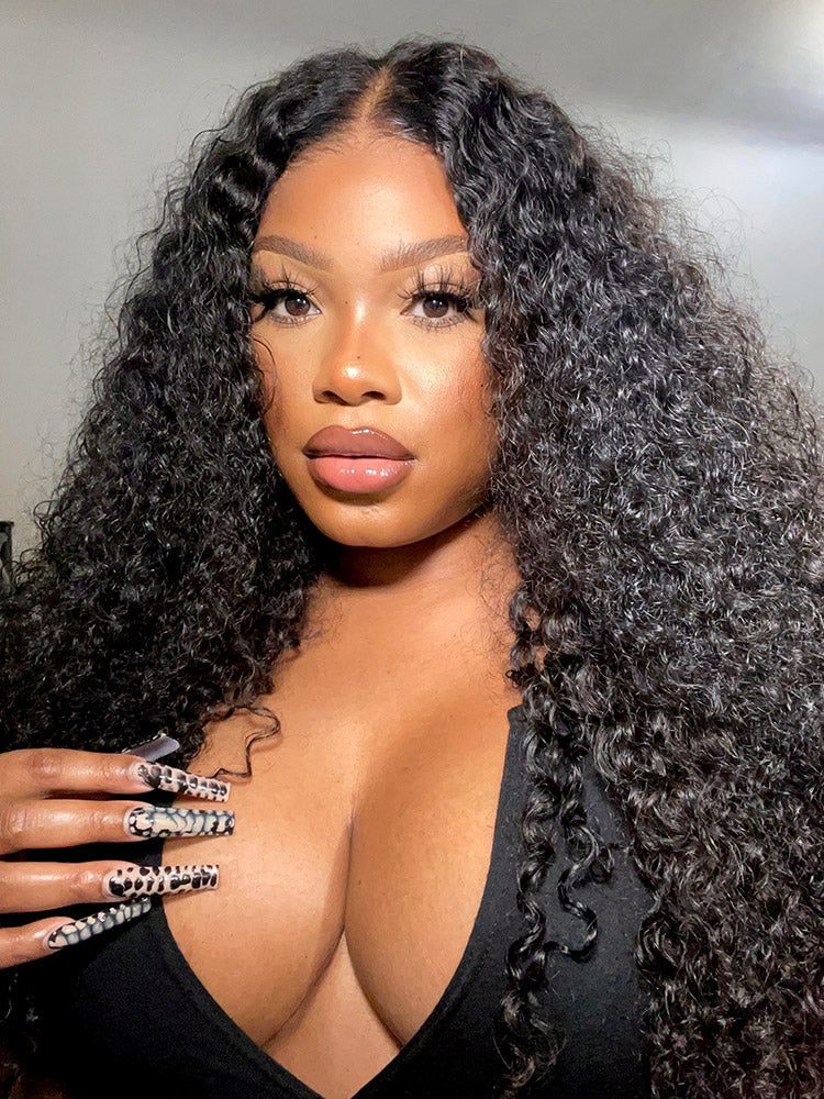 CurlyMe Pre Cut 13x4 HD Lace Water Wave Wear Go Glueless Wig Human Hair Wigs
