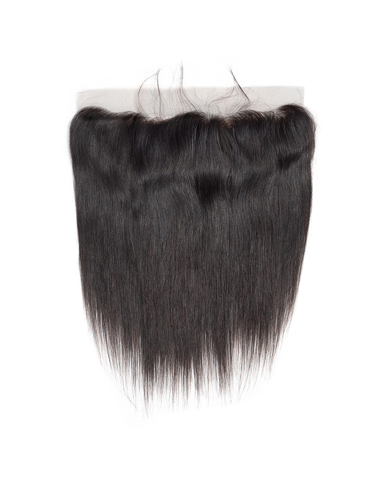 CurlyMe Straight Virgin Human Hair 13x4 Lace Frontal Natural Black