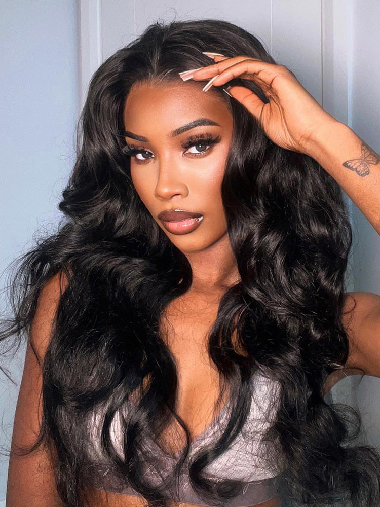 CurlyMe Wear Go Glueless HD Lace Body Wave Human Hair Wigs Pre Cut 6x4 Lace