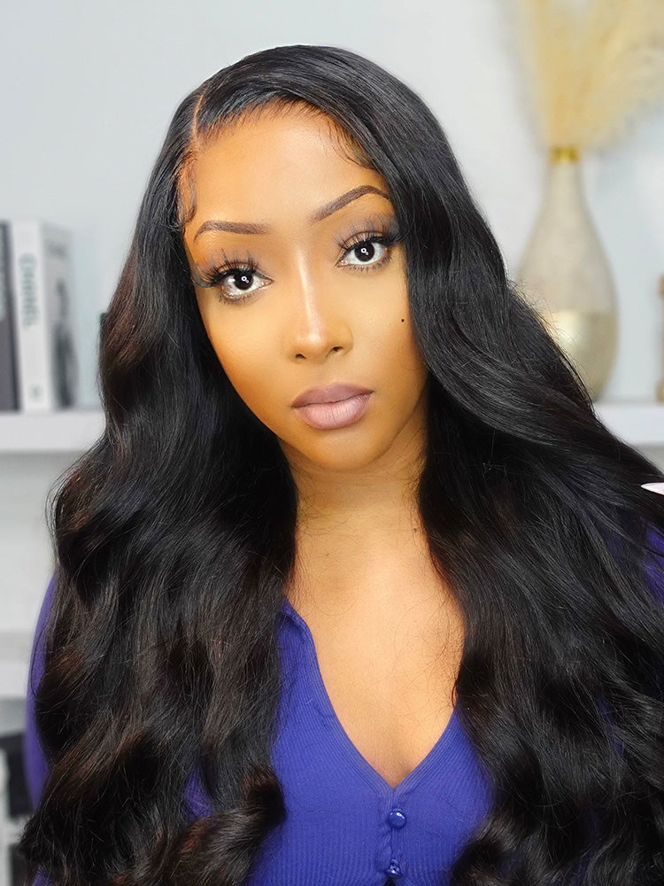 CurlyMe Pre Cut 13x4 HD Lace Body Wave Wear Go Glueless Wig Human Hair Wigs