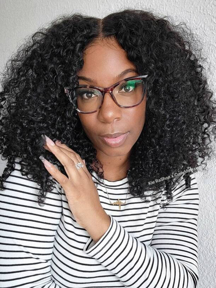[Clearance Sale] Pre-cut 9x6 Lace M-cap Wear Go Glueless Mini Knots Kinky Curly Hair HD Lace Front Wig Pre-plucked