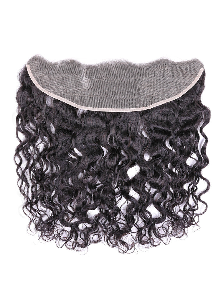 CurlyMe Natural Wave Virgin Human Hair 13x4 Lace Frontal Natural Black
