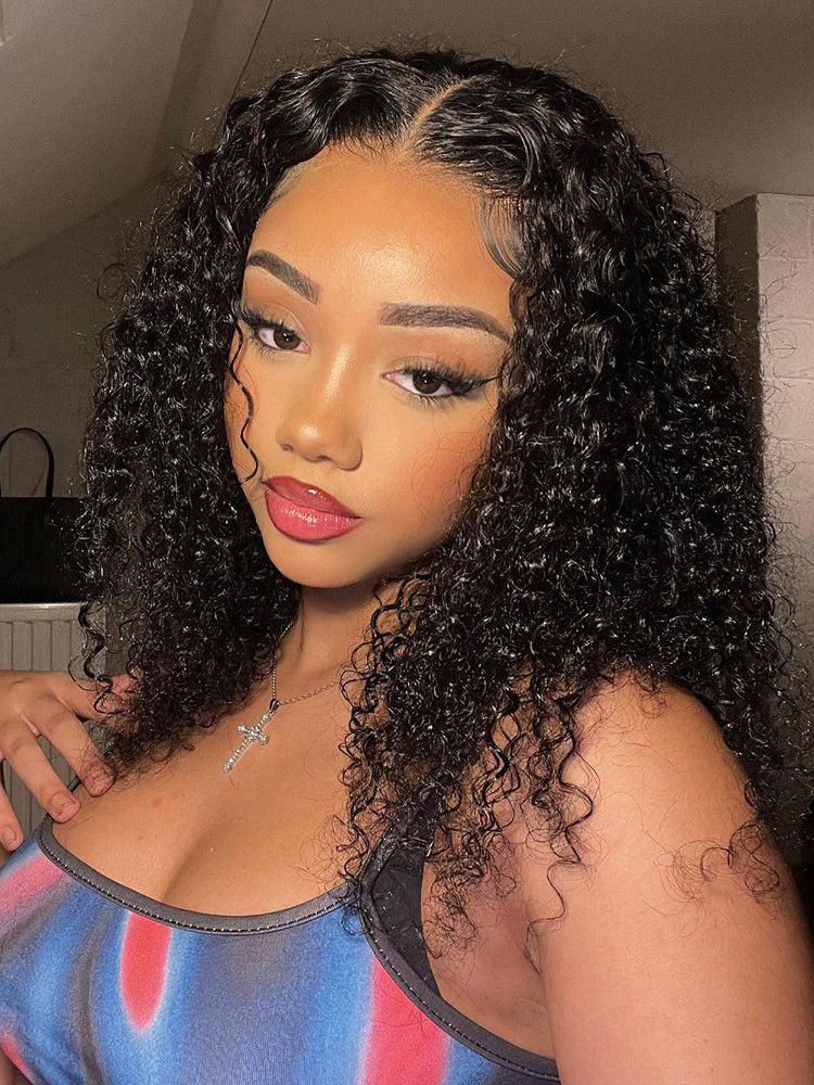 CurlyMe Pre Cut 13x4 HD Lace Kinky Curly Wear Go Glueless Wig Human Hair Wigs