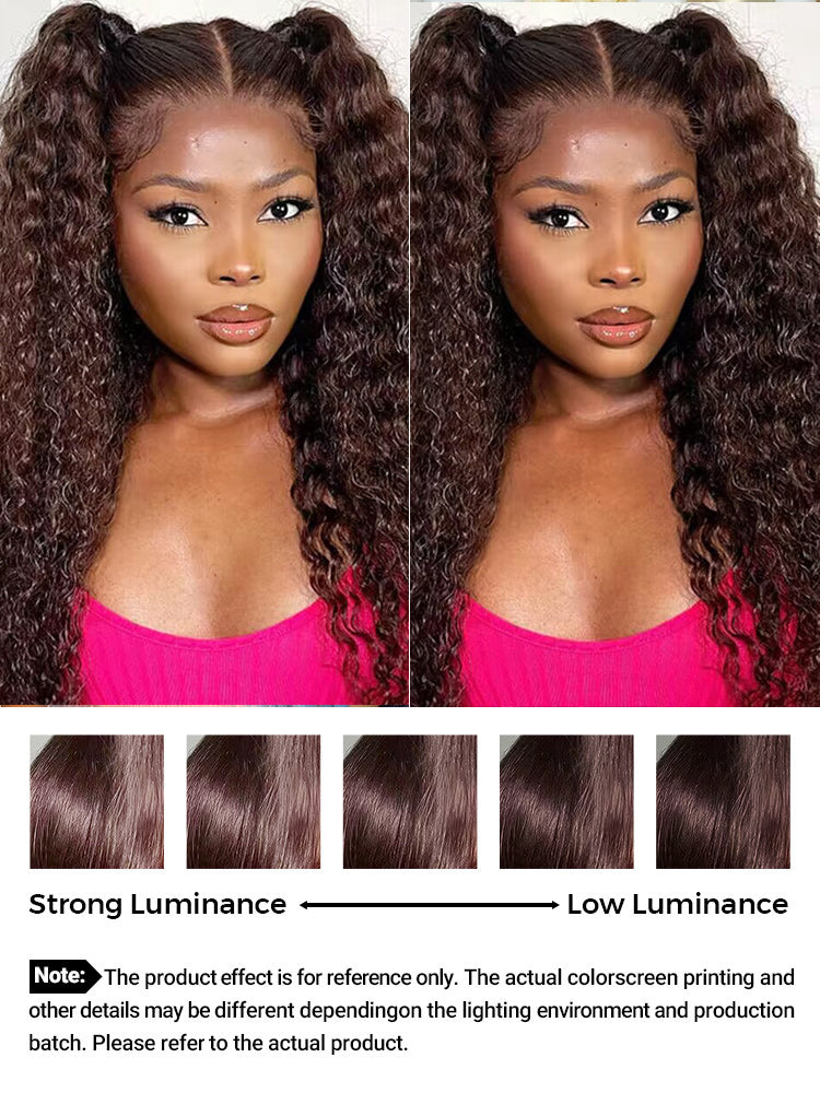 CurlyMe Mocha Mousse Color Pre Cut Glueless Lace Kinky Curly Wear Go Wig