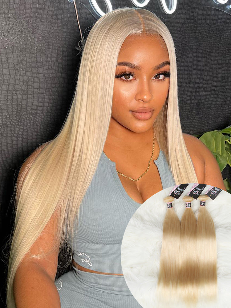 613 Blonde Color Straight Virgin Hair Bundles Deal 1/3/4Pcs