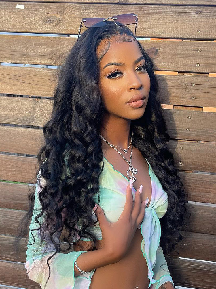 [Clearance Sale]CurlyMe 6x4 HD Lace Loose Deep Glueless Wig Wear Go Pre Cut Lace Closure Wig