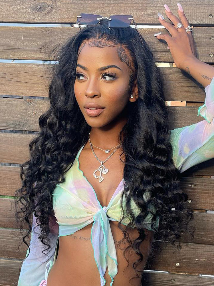 [Clearance Sale]CurlyMe 6x4 HD Lace Loose Deep Glueless Wig Wear Go Pre Cut Lace Closure Wig