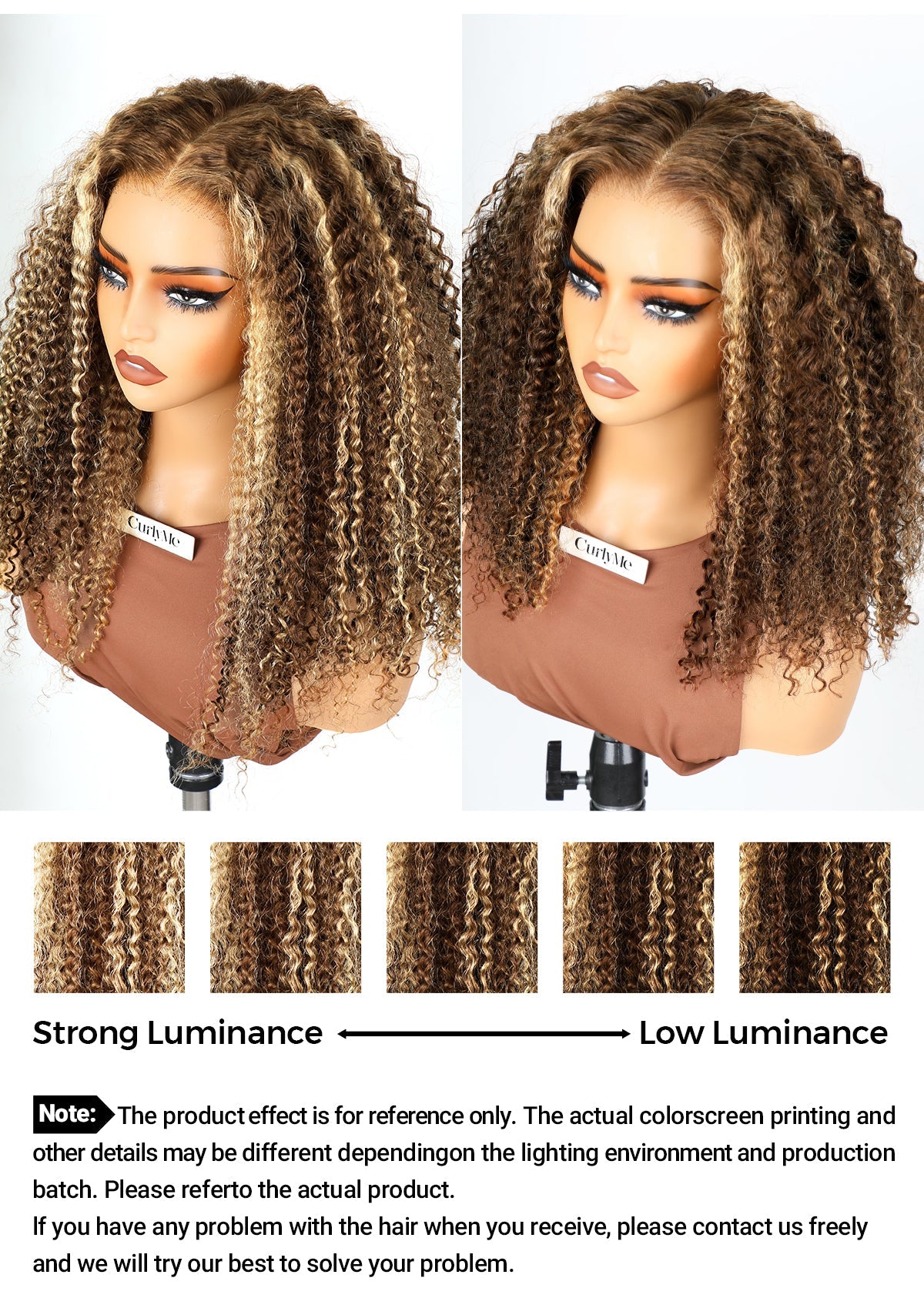 CurlyMe Wear Go Glueless Highlights Ombre Hair Pre-cut HD Lace Kinky Curly Wig