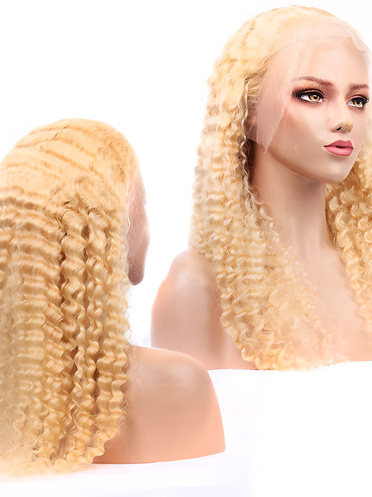 CurlyMe 613 Blonde Deep Wave Wig 13x4 Lace Front Human Hair Wigs