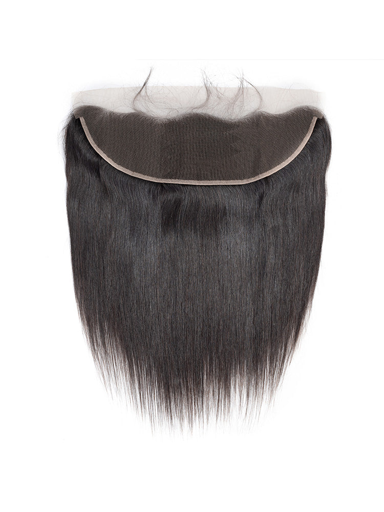 CurlyMe Straight Virgin Human Hair 13x4 Lace Frontal Natural Black