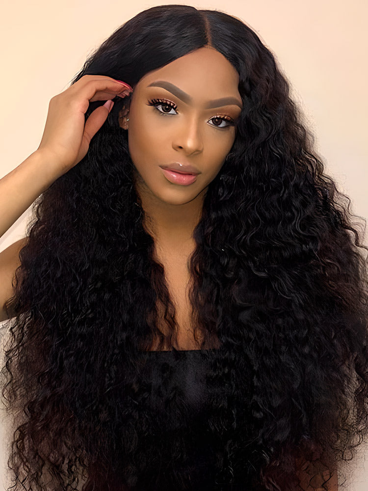 CurlyMe Kinky Curly T part Lace Front Wig with Natural Hairline