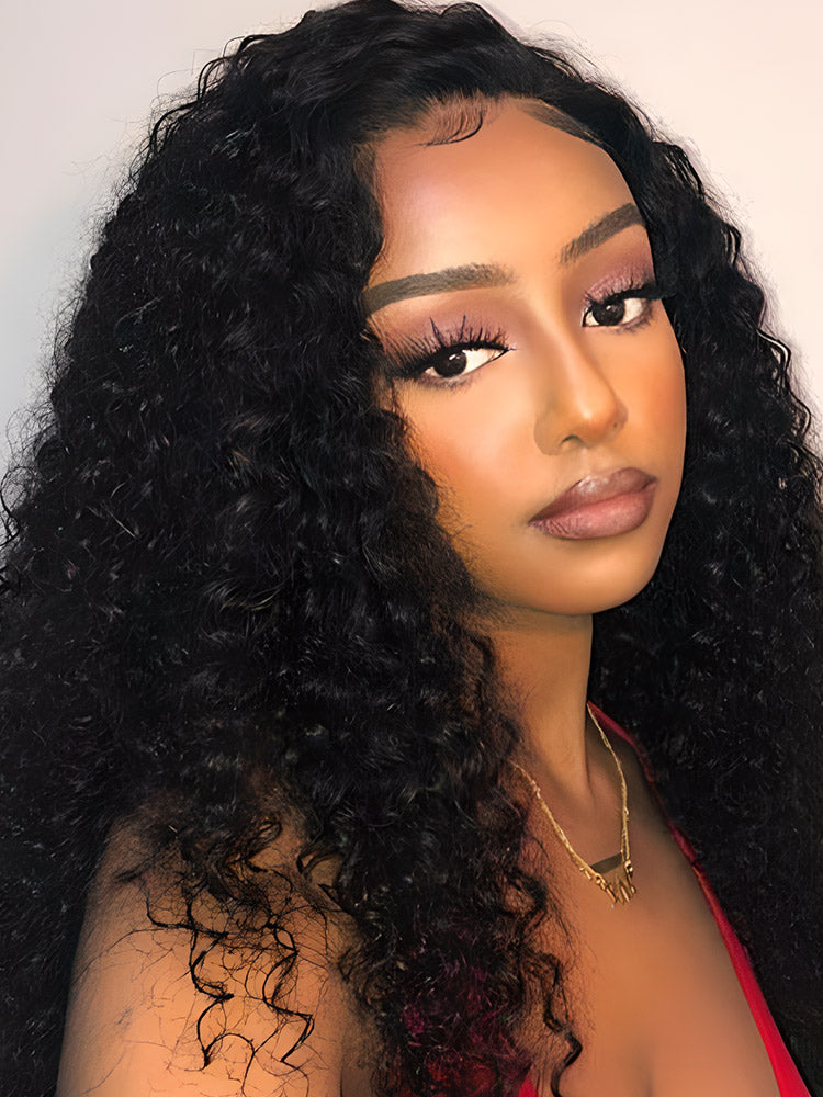 CurlyMe Kinky Curly T part Lace Front Wig with Natural Hairline