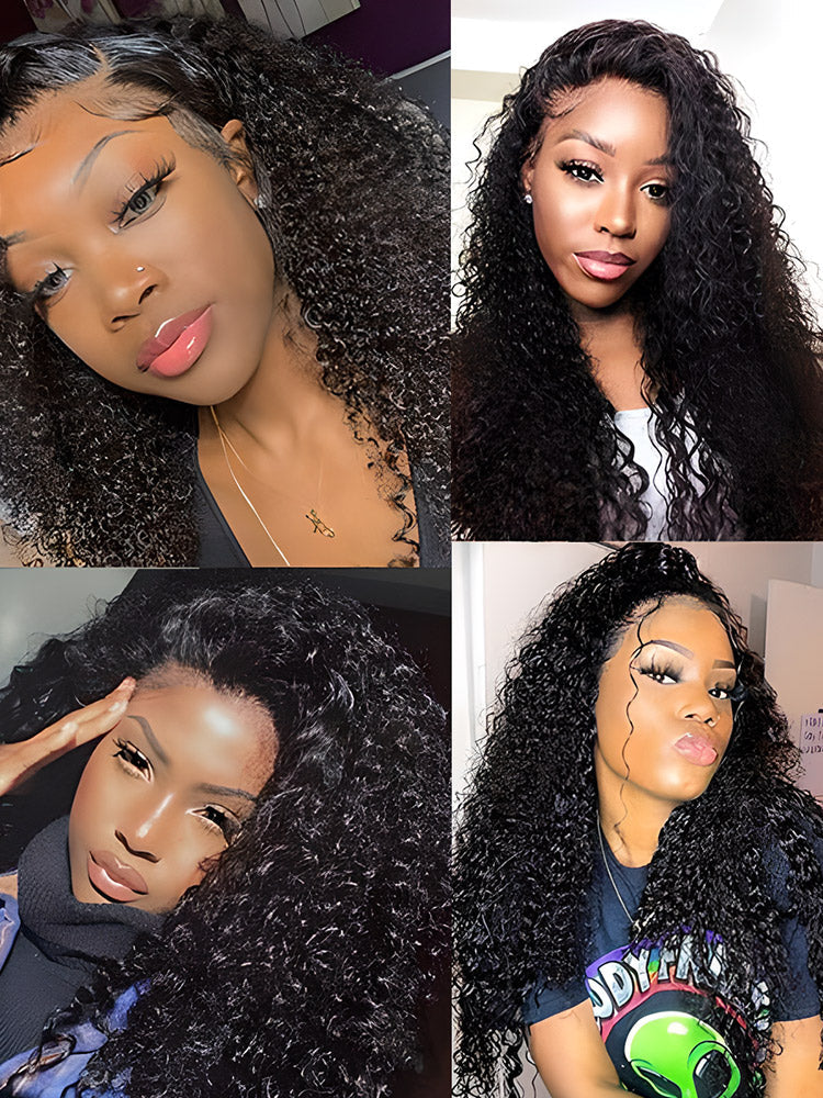 CurlyMe Kinky Curly U part Wig Affordable 180% Density Full Human Hair Wigs Glueless No Lace
