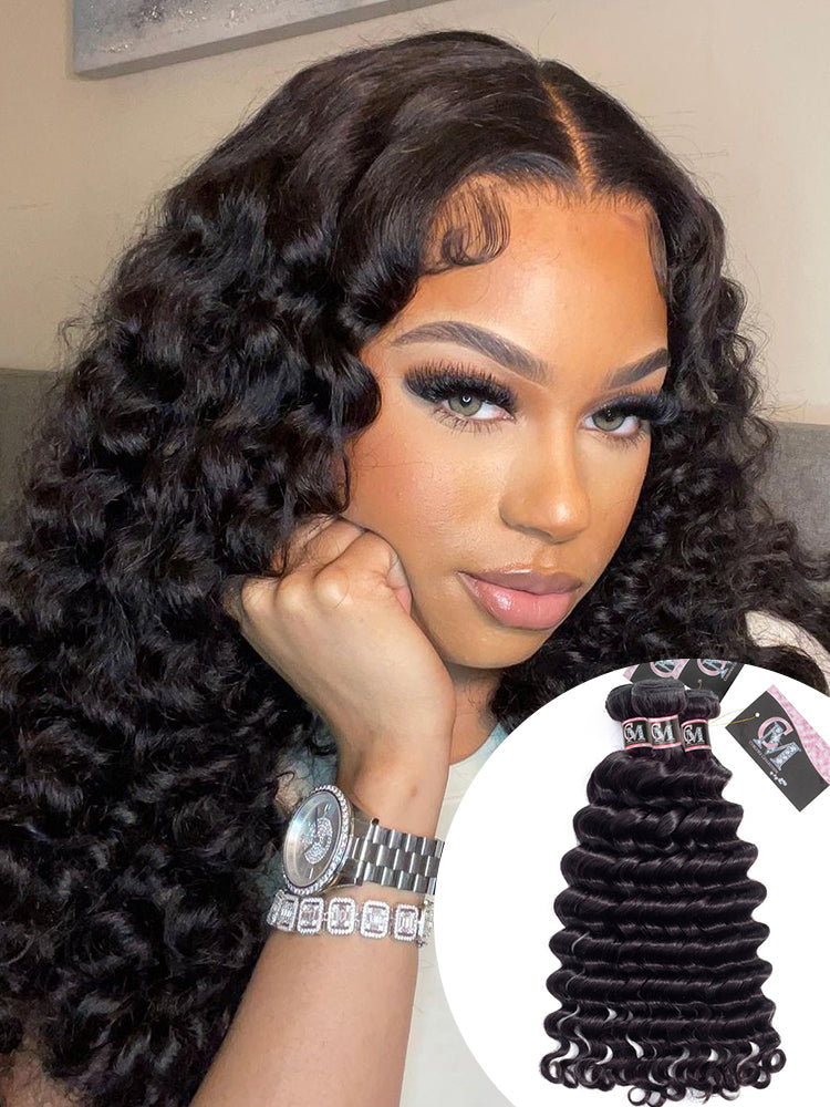 Loose Deep Wave Bundles 1/3/4Pcs Natural Color Hair Extensions