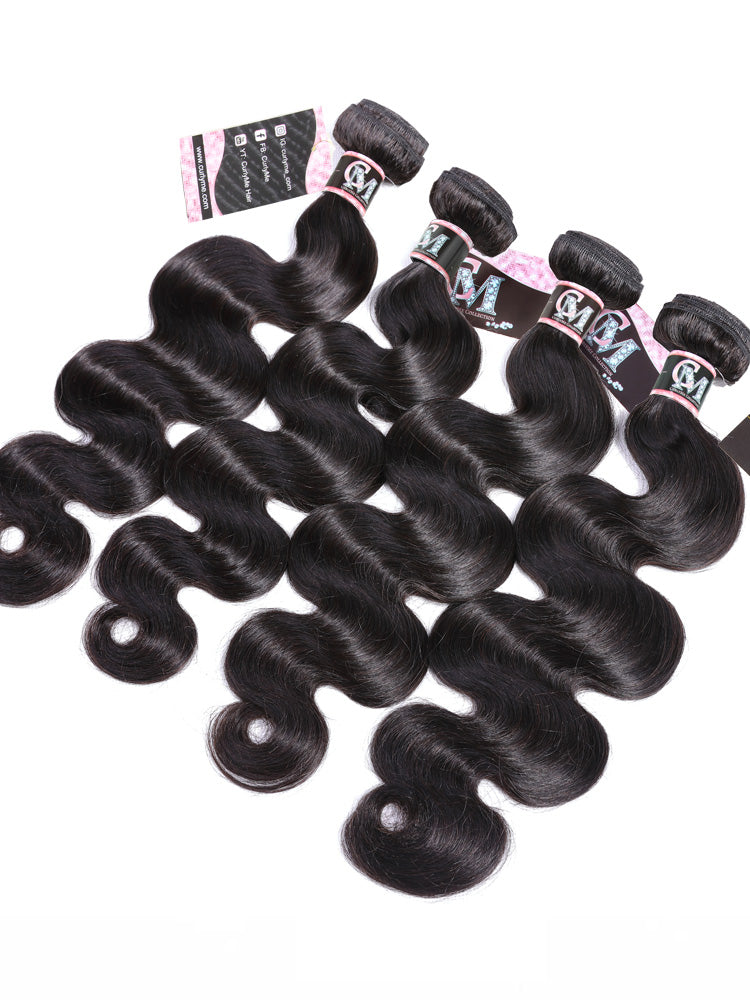 Natural Black Body Wave Bundles 1/3/4Pcs Hair Extensions