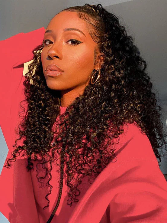 Real Human Hair Drawstring Ponytail Straight & Wavy Natural Black Wrap Around Magic Velcro Ponytail Extension Clip In