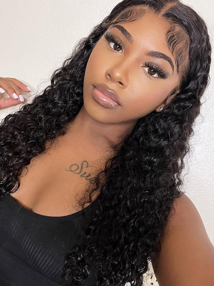 [Clearance Sale] Pre-bleached Deep Wave Wear Go Glueless Wig Pre-cut 6x4 HD Lace Wig Pre-plucked