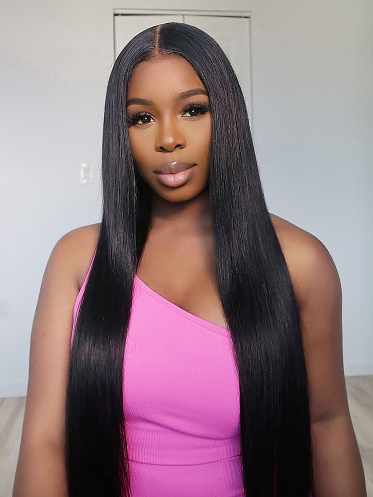 CurlyMe Pre Cut 13x4 HD Lace Straight Hair Wear Go Glueless Wig Human Hair Wigs