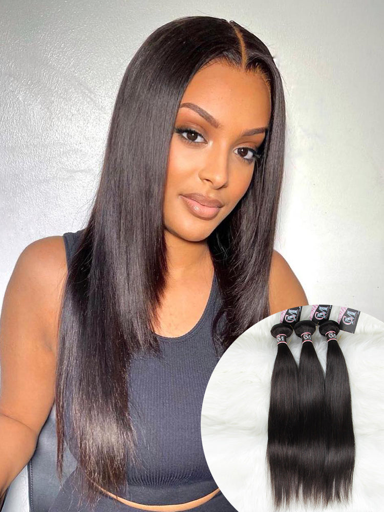 Natural Color Straight Virgin Hair Bundles 1/3/4Pcs