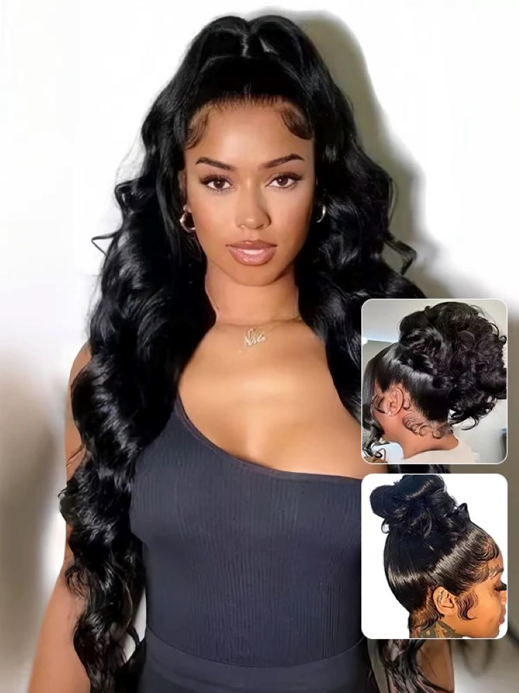 CurlyMe 360 Fit Pre-Cut Lace Wear Go Pre-Bleached Body Wave Human Hair Pre-Plucked Wig