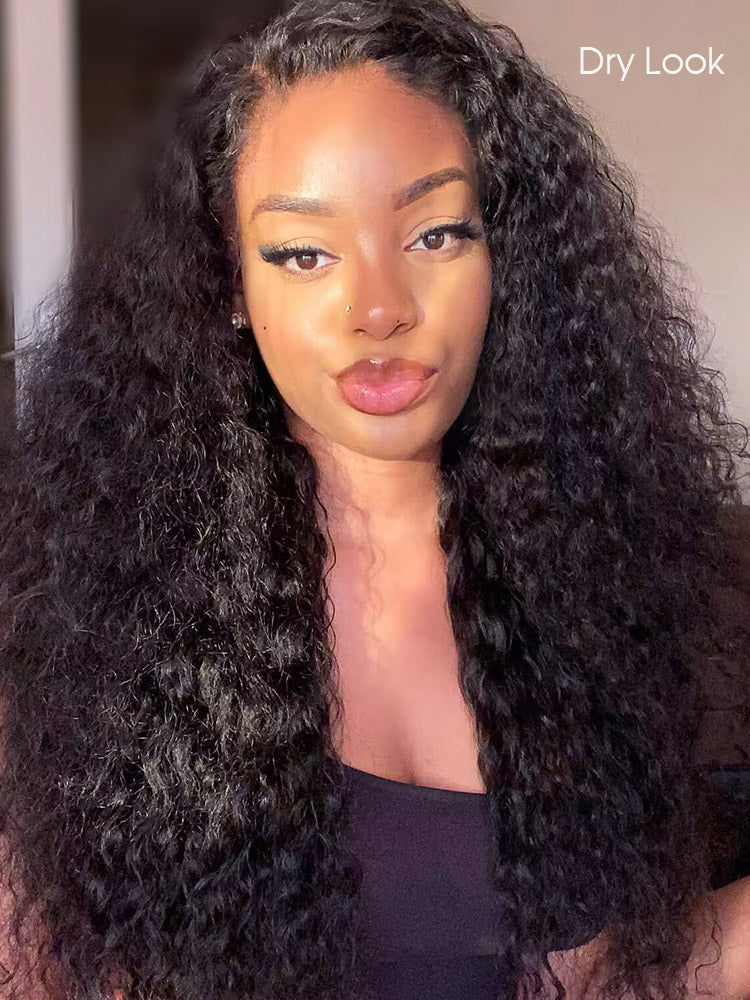 CurlyMe Pre Cut 13x4 HD Lace Water Wave Wear Go Glueless Wig Human Hair Wigs